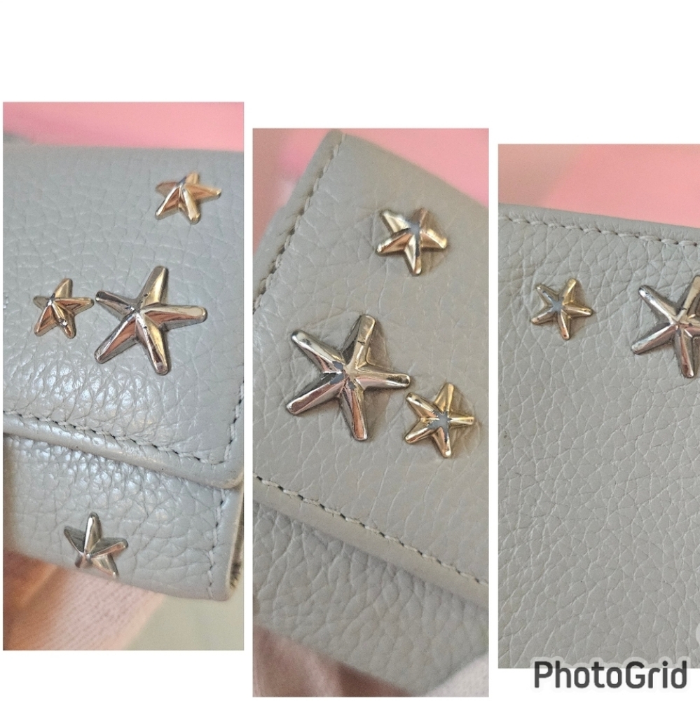 ✨Jimmy Choo Star Studded Neptune Gray Key Holder Wallet 🌟 - Picture 5 of 15